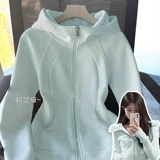 Толстовка, весенняя куртка, спортивный короткий корсет с капюшоном, облегающий крой