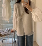 Японский сексуальный жилет, осенний трикотажный свитер