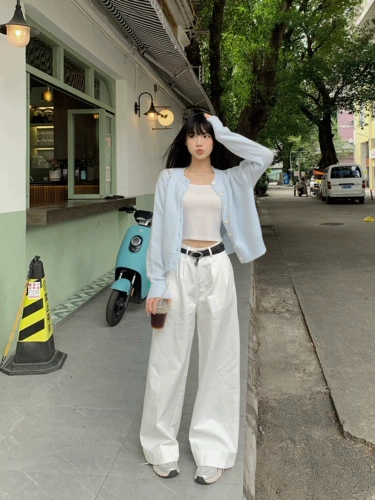 Синий весенний трикотажный свитер, куртка, премиум класс