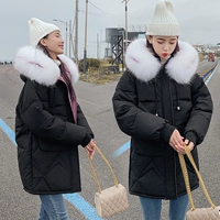 Mùa đông 2019 phiên bản Hàn Quốc mới của chiếc áo khoác lông lớn cổ áo xuống áo khoác dài đoạn rộng áo khoác cotton nữ dày áo khoác cotton - Bông áo lông vũ uniqlo nữ