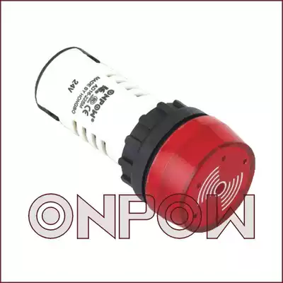ONPOW China red wave 22mm round flash with light buzzer alarm AD16-22SM high quality