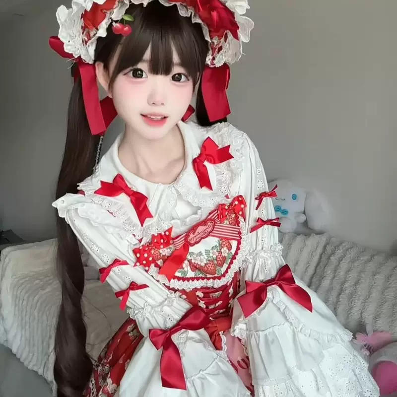 Клубничная, оригинальная дизайнерская рубашка, (Физика), стильLolita