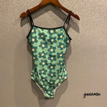 ins wind floral one-piece triangle swimsuit female Japanese and Korean girl retro halter sexy hot spring swimsuit casual