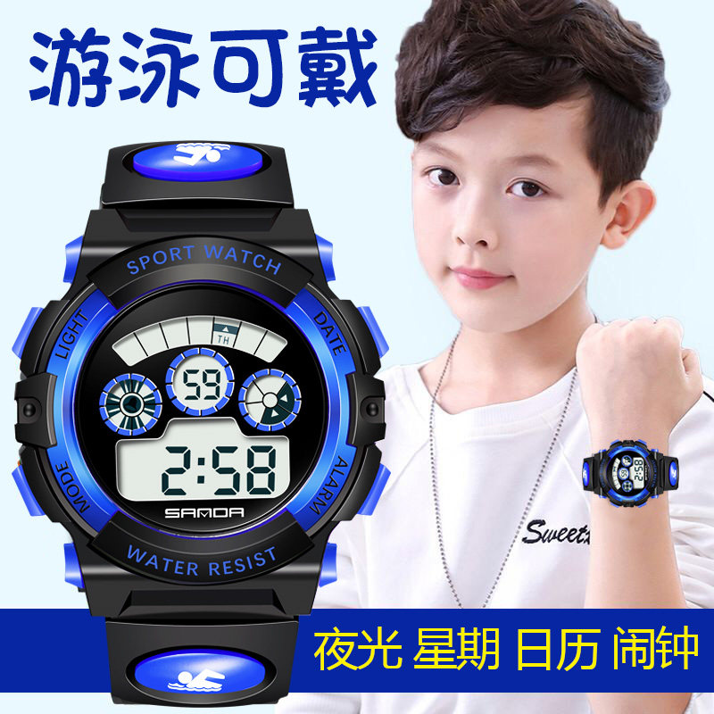 Children's electronic watches for boys primary school students waterproof and fallproof Junior high school boys fashion sports for middle school students examination
