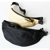 Japan-ROK Extreme Brief Wind Pure Color Retro Canvas Chest Bag Mens Leisure Outdoor Sports Running Out-of-pocket Girl Chic Small Satchel Bag