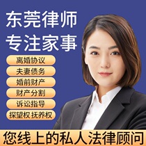 Guangdong Dongguan Marriage Law Consulting Legal Services Divorce Litigation Drafting Agreement Division of Property Marital Agreement Prosecution