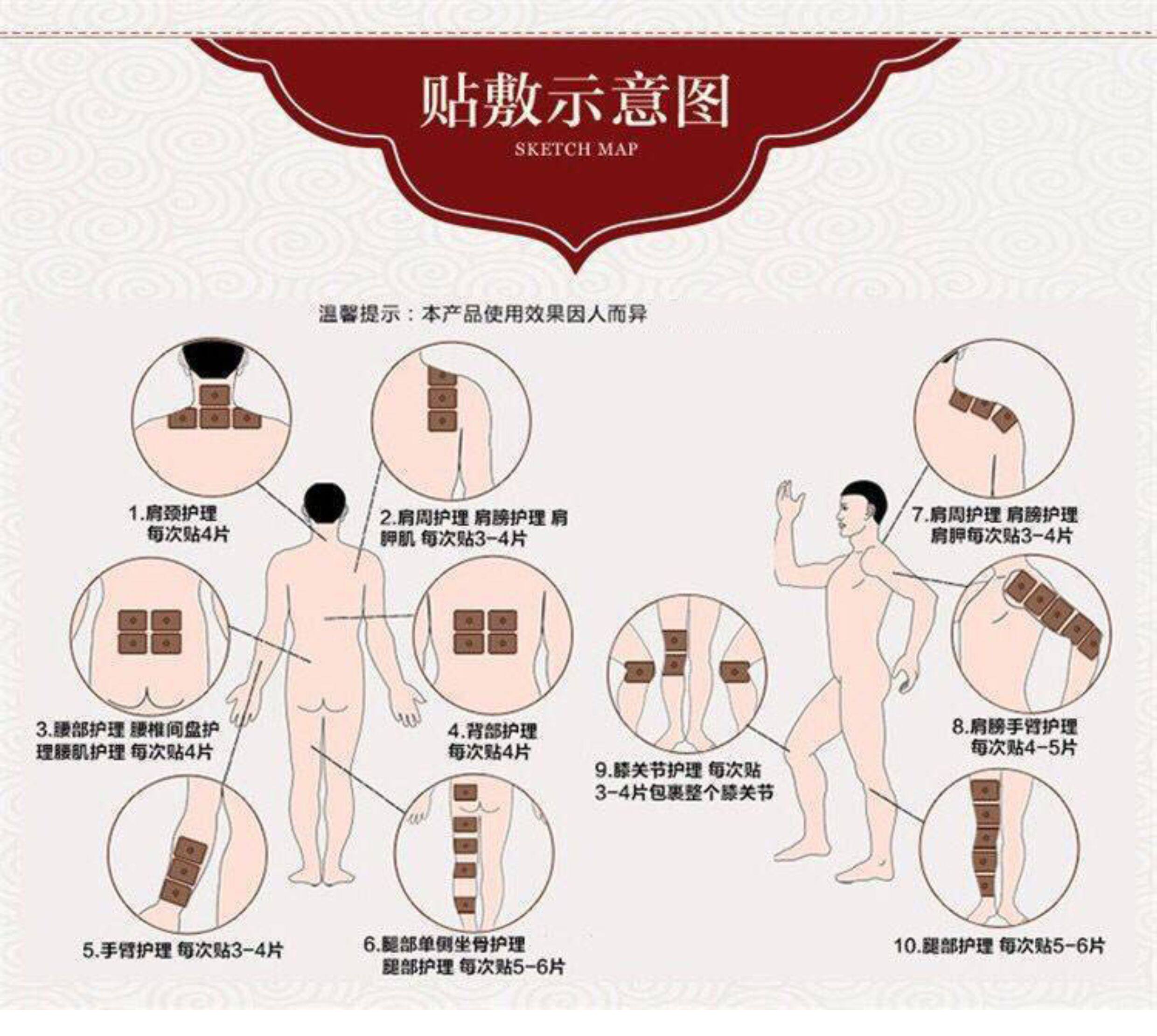 Warming Ginger Heat Patch with Mugwort for Neck Shoulder Waist Leg Knee Self Adhesive 5x8cm specifications