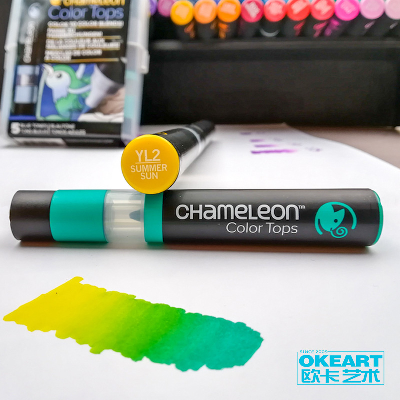UK Chameleon Pens second generation Chameleon brush gradient color Mike pen cover Children's gift color pen