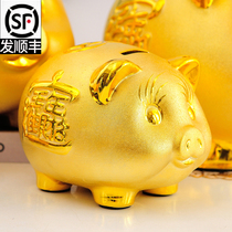 Golden pig piggy bank can only get in and out of the undesirable twelve-life pig pig piggy bank Large capacity adult savings