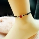 Pha lê thủ công tự nhiên mã não [tinh linh ác quỷ] may mắn dây đỏ năm sinh thời trang vòng chân nữ vòng chân cá chép nữ