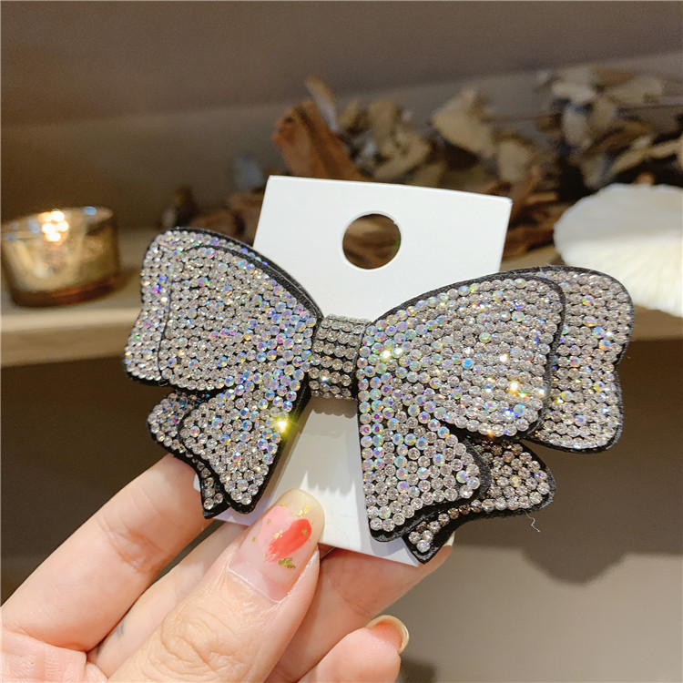 Women's Simple Style Shiny Bow Knot Brass Inlay Rhinestones Hair Clip display picture 11