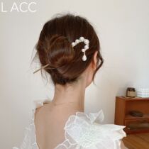Retro New Chinese Qipao Pearl Dish Hair Hairpin Modern Advanced Sense Hairpin Walking the Summer Disc Hair