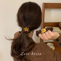 Simple flower letter row metal hair ring net red 2021 new temperament tie hair rubber band head rope