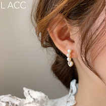 South Korea Natural Pearl Brief Water Drill Earrings Small Loving Pearl Pure Silver Ear Nail Girl Temperament Small Crowdgirl