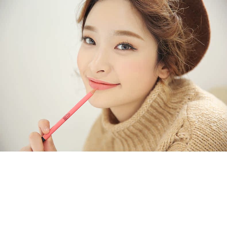 STYLENANDA chính thức 3CE V slim mỏng môi bút chì matte môi lót màu cao bảng màu son mamonde bút chì