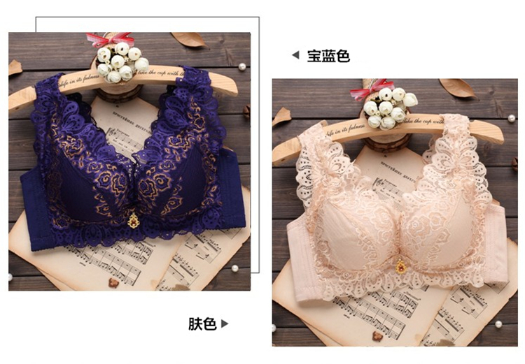 Thu đông và thu đông mà không có vòng thép ngực nhỏ thu thập kiểu chỉnh vest nhận áo ngực dày phần ngực trên quần lót nữ đồ lót ren