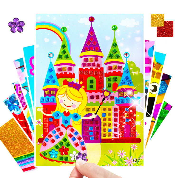 CHILDREN'S DIY DAZZLING MOSAIC Painted Shiny Diamond Adhesive Painting Kindergarten EVA Creative handmade material