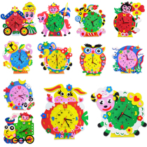 12 EVA handmade clocks creative children DIY paste digital art watch digital fun clock