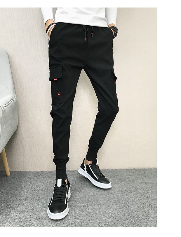 Mùa thu và mùa đông mẫu mạng hươu đỏ gầy quần xã hội tinh thần chàng cộng nhung dày chân thon quần quần thời trang đường phố quần tây áo sơ mi