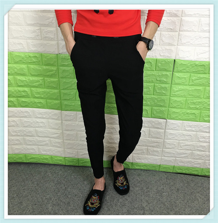 Thanh niên xã hội Slim plus quần nhung chân nam mùa thu đông thể thao thủy triều dày thun dụng cụ quần thường để giữ ấm quần âu nam
