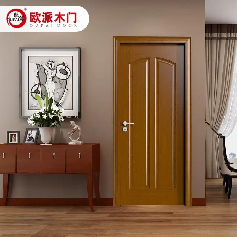 Oupai wooden door Bedroom door Walnut Custom door Water-based paint Solid wood door Log door