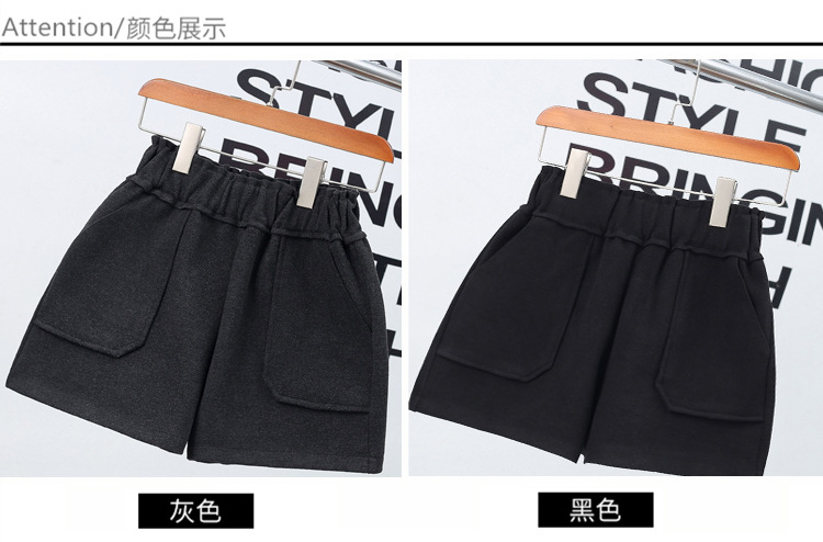 Quần short len ​​cạp cao mùa thu đông 2018 mẫu quần legging rộng màu đen mới mỏng bên ngoài mặc quần ống rộng đế bệt quần short jean nữ cạp cao