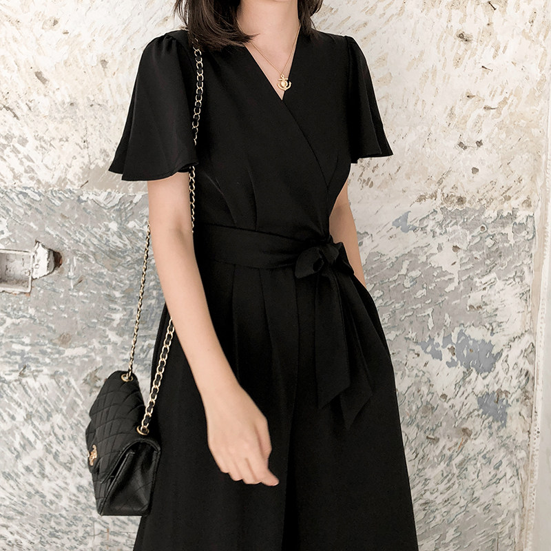 Black Lieven pants woman 2022 Summer new Korean version High waist Slim Crowned Snowspun Famous 90% Trousers 90% Pants