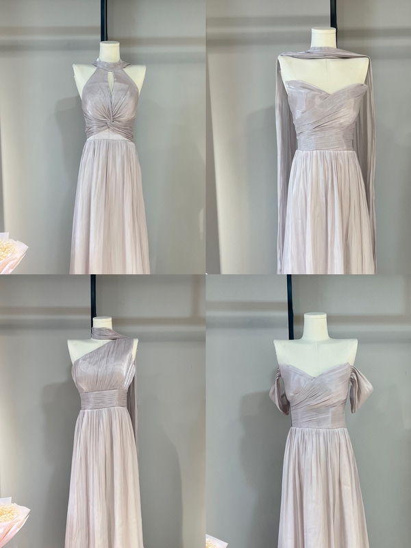 Sister Group Bridesmaid Dresses in Elegant Light Purple, Long Style, Wedding Attire That Flatters the Figure and Makes You Look Slimmer