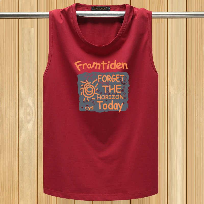 Mulan Gongzi Loose-Fitting Vest for Men, Summer Pure Cotton Plus Size Sleeveless T-Shirt, Men's Sports Vest, Wide Shoulder Vest