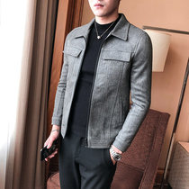 Autumn mens coat mens lapel jacket mens Korean fashion slim business jacket British short coat men