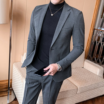 Autumn suit mens suit mens tide British Business Mens small suit mens slim casual suit jacket men