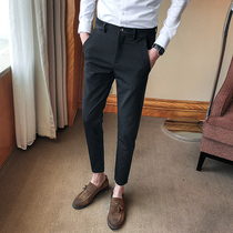 Autumn mens casual pants mens business slim trousers mens small feet ankle-length pants mens Korean trend West pants men