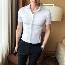 Summer Mens Shirt Mens Short Sleeve Shirt Men Korean Fashion Half sleeve Leisure Slim Inch Clothes Mens Pure Color Inch Shirt