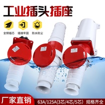 3-core 4-core 5-hole 63A 125A IP67 waterproof aviation explosion-proof connector Light and dark industrial plug socket