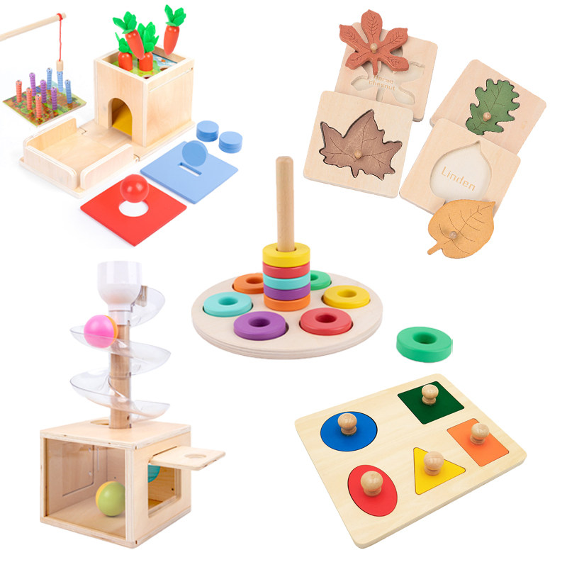 Children's love very flat replacement of the same style 13-15 months old Montessori tracking track rolling ball ring puzzle early education box