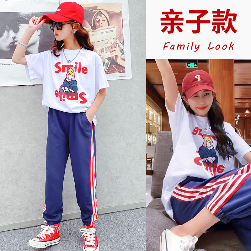 Girl Clothing Trendy Suit 2022 New Summer Dress Foreign Fashioned Mother Women Dress Summer Leisure Sports Two Suits