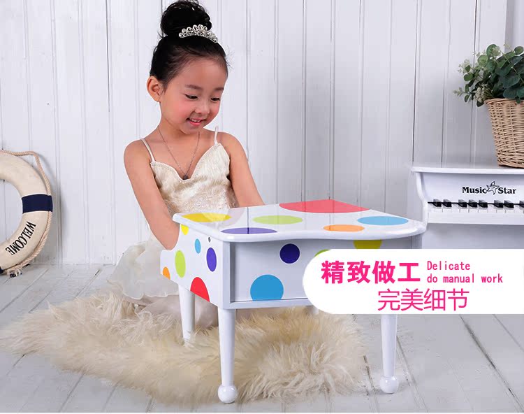 Ngôi sao âm nhạc Piano nhỏ cho trẻ em Đồ chơi Piano Gỗ 18 Cơ khí chính có thể chơi Khai sáng Nhạc cụ Quà tặng sinh nhật bộ trống cho bé trai
