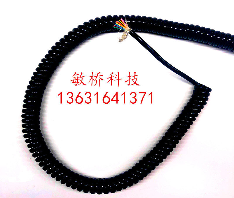 PU spring wire 10-core shielded signal wire helical wire elastic telescopic wire multi-core electronic handwheel wire 1-10 meters