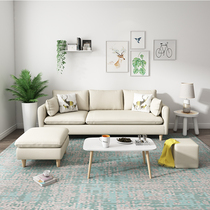 Sofa Nordic princess Simple modern small apartment Double three-person sofa Living room combination rental fabric sofa