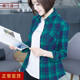 2023 spring new women's clothing black and white plaid shirt casual jacket with loose long-sleeved all-match shirt for outer wear