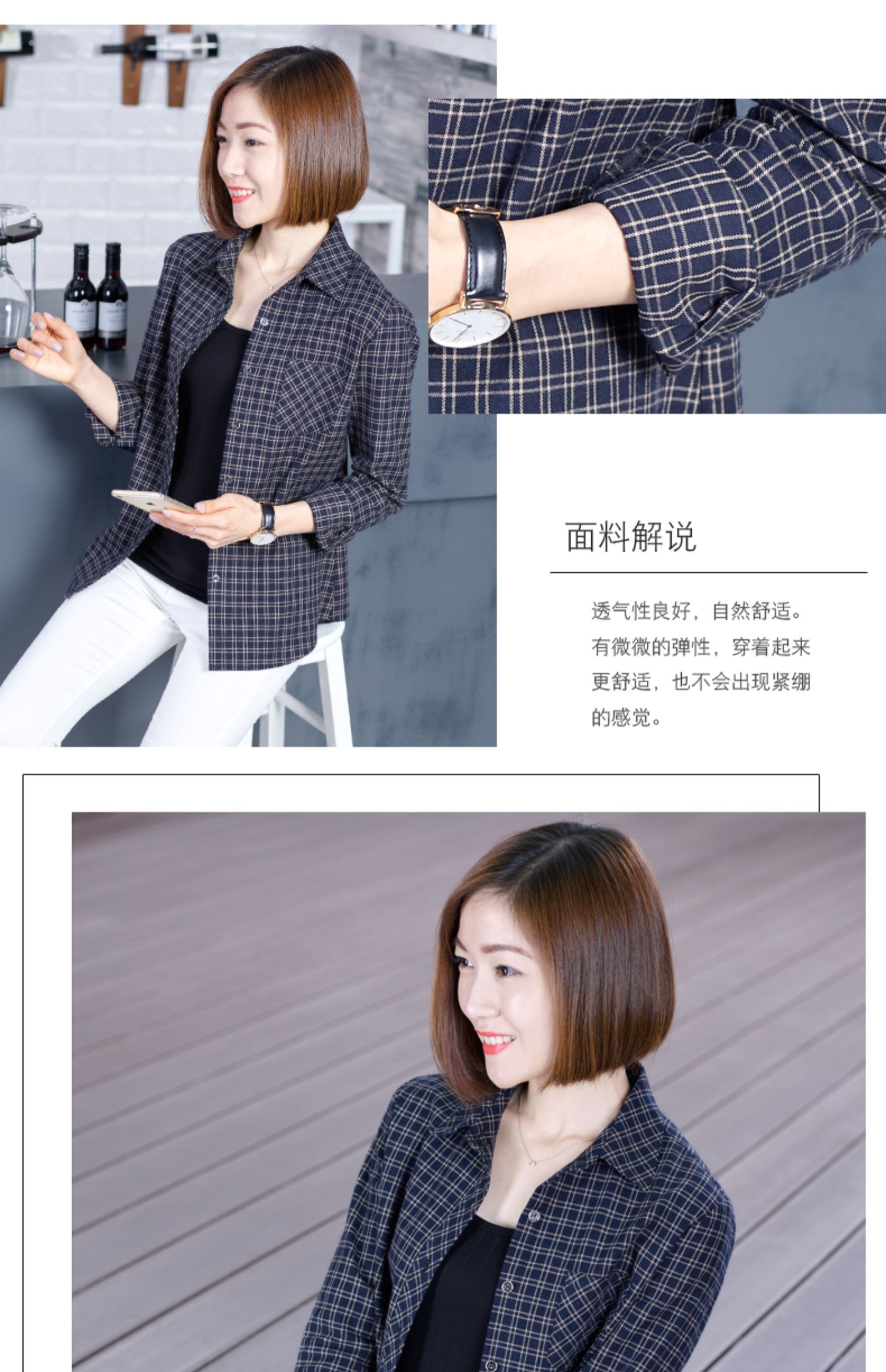Áo sơ mi kẻ sọc cotton 2019 áo khoác dài tay Hàn Quốc mùa thu giản dị áo sơ mi nữ size lớn mặc cotton hàng đầu - Áo sơ mi áo sơ mi nữ dài tay đẹp