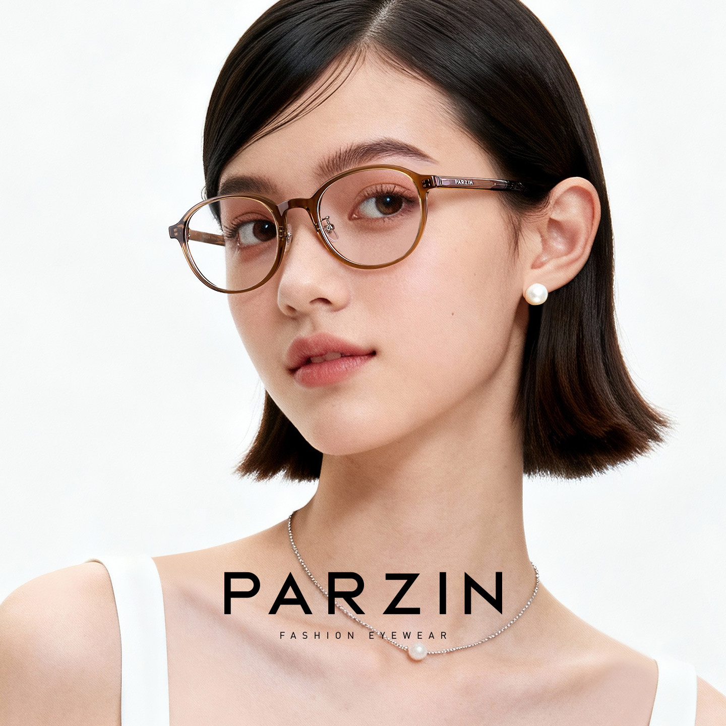 帕森25年新品圆框板材防蓝光眼镜女复古素颜黑框近视镜男PZ66112