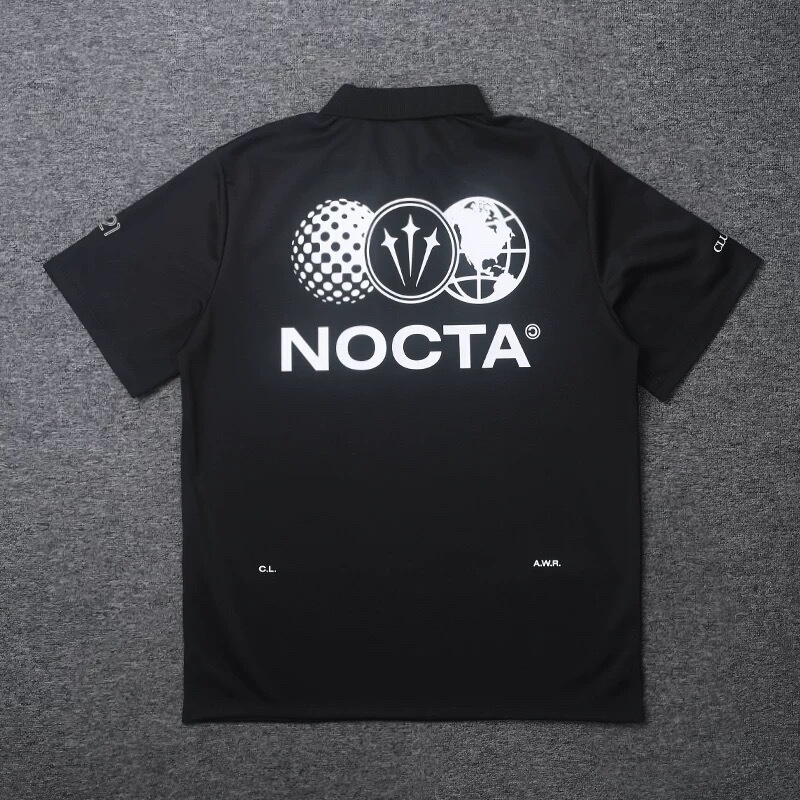 Co-Branded Nocta High-Quality Sports Outdoor Short-Sleeved Golf Clothing, Breathable and Comfortable Lapel Polo Shirt Top