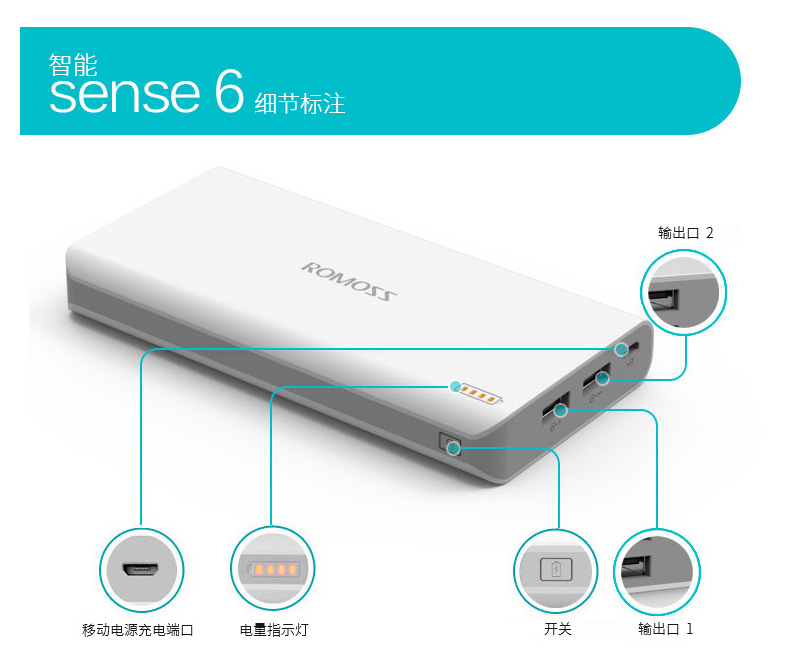 ROMOSS / Luoma Shi 20.000 mA phí kho báu Universal Mobile số lượng lớn polymer điện thoại di động - Ngân hàng điện thoại di động pin sạc dự phòng xiaomi