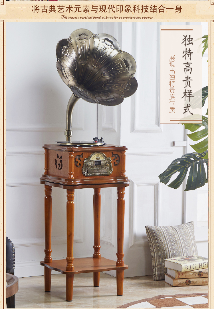 Ming 伶 110 máy ghi âm cổ điển máy ghi âm điện cơ sừng lớn cổ phòng khách retro trang trí thương hiệu máy ghi âm vinyl mới - Máy hát 	đầu đĩa than sony	
