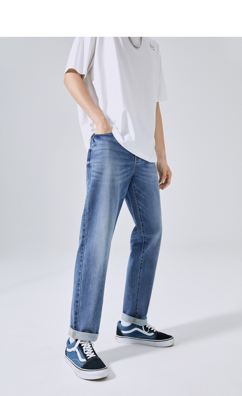 PEACEBIRD 太平鸟 2022年夏季新款 三防 男式直筒牛仔裤 双重优惠折后￥159包邮 8款可选