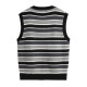 PEACEBIRD Men's New Men's Wool Vest Striped Vest Inside B1ECD1230