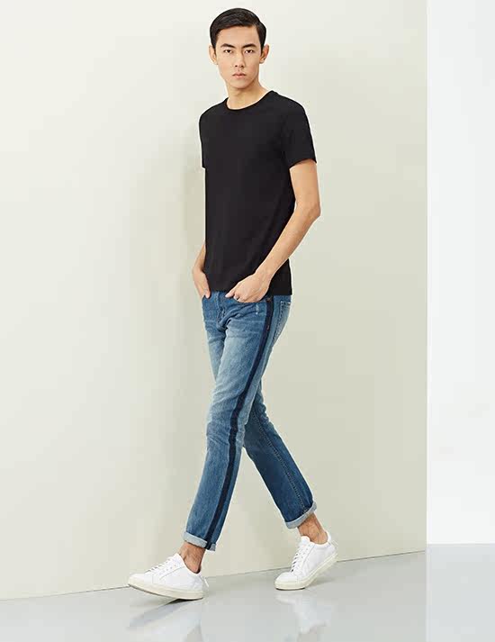 Jeans pour jeunesse PEACEBIRD en coton pour été - Ref 1461585 Image 28