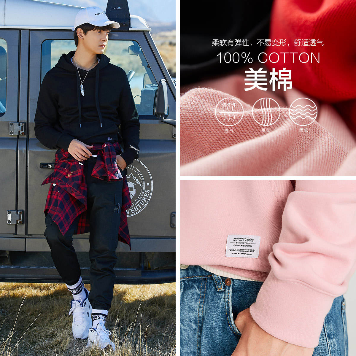 Sweatshirt homme PEACEBIRD    en Coton - Ref 3130277 Image 4