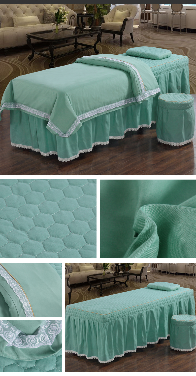 Beauty khăn trải giường gia đình bốn đơn giản vẻ đẹp spa thẩm mỹ viện massage trị liệu bedspread châu Âu màu tùy chỉnh rắn đầu vuông - Trang bị tấm mua khăn trải giường spa